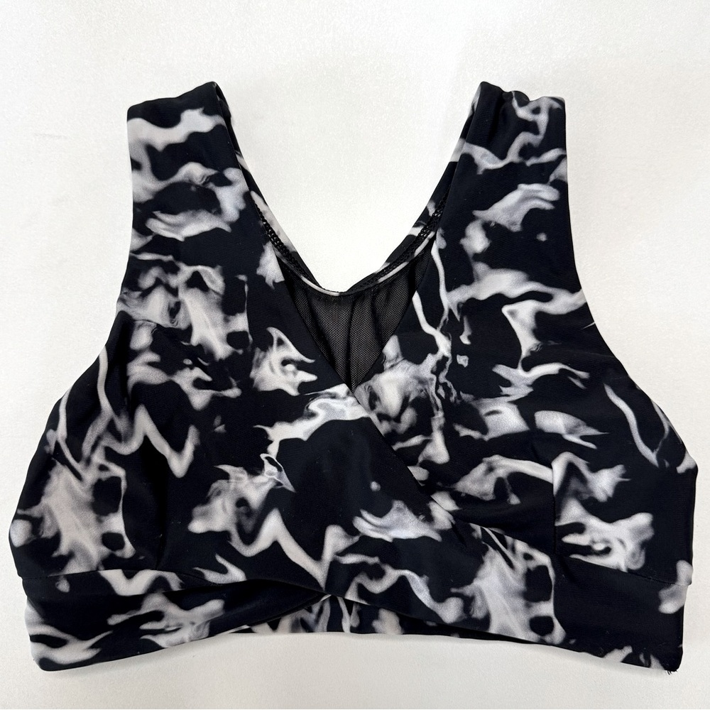Five the Label Girls XL Dance Top in Black and White with Black Mesh Back